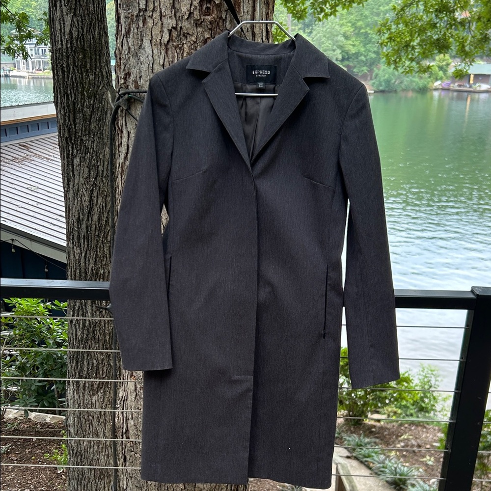 Express Women's Charcoal Trench Coat